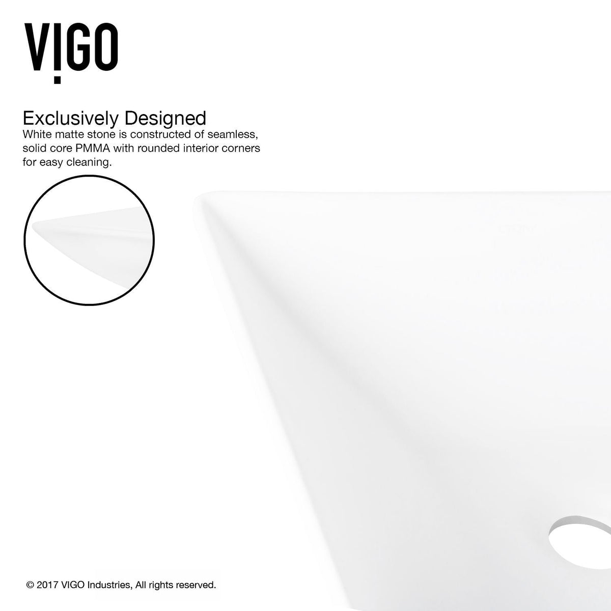 VIGO Hibiscus Matte Stone Round Vessel Bathroom Sink/Basin, Above-Counter Installation, White