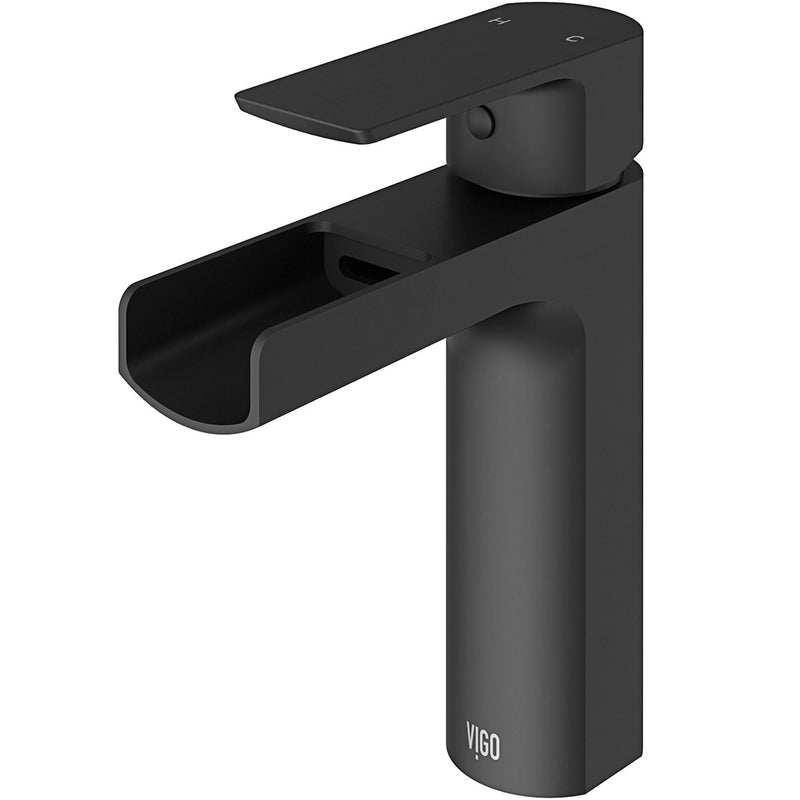 VIGO Ileana Single Handle Single Hole Bathroom Sink Faucet, WaterSense Certified, Matte Black U9