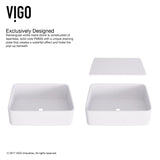 VIGO Jasmine MatteStone 18x15-in Deep White Bathroom Sink/Basin with Rectangular Vessel