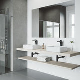 VIGO Jasmine MatteStone 18x15-in Deep White Bathroom Sink/Basin with Rectangular Vessel