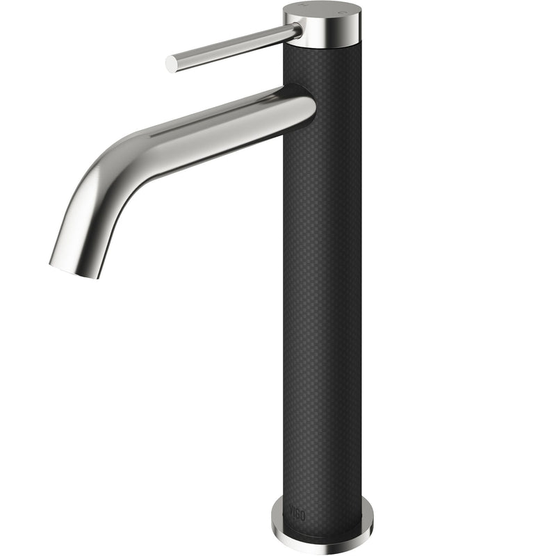 VIGO Lexington Single Handle Vessel Sink Bathroom Faucet with cFiber© Body, Brushed Nickel P4
