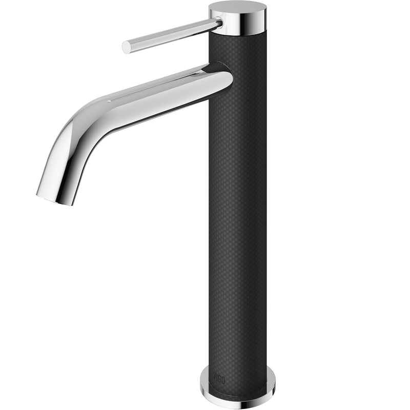 VIGO Lexington Single Handle Vessel Sink Bathroom Faucet with cFiber© Body, Chrome J6