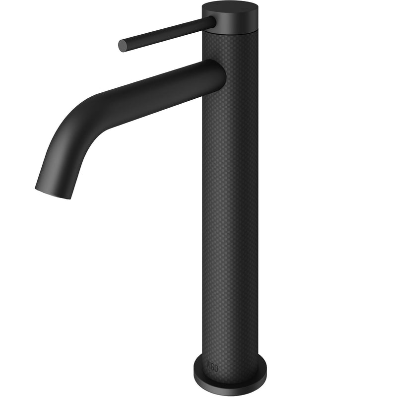VIGO Lexington Single Handle Vessel Sink Bathroom Faucet with cFiber© Body, Matte Black K7