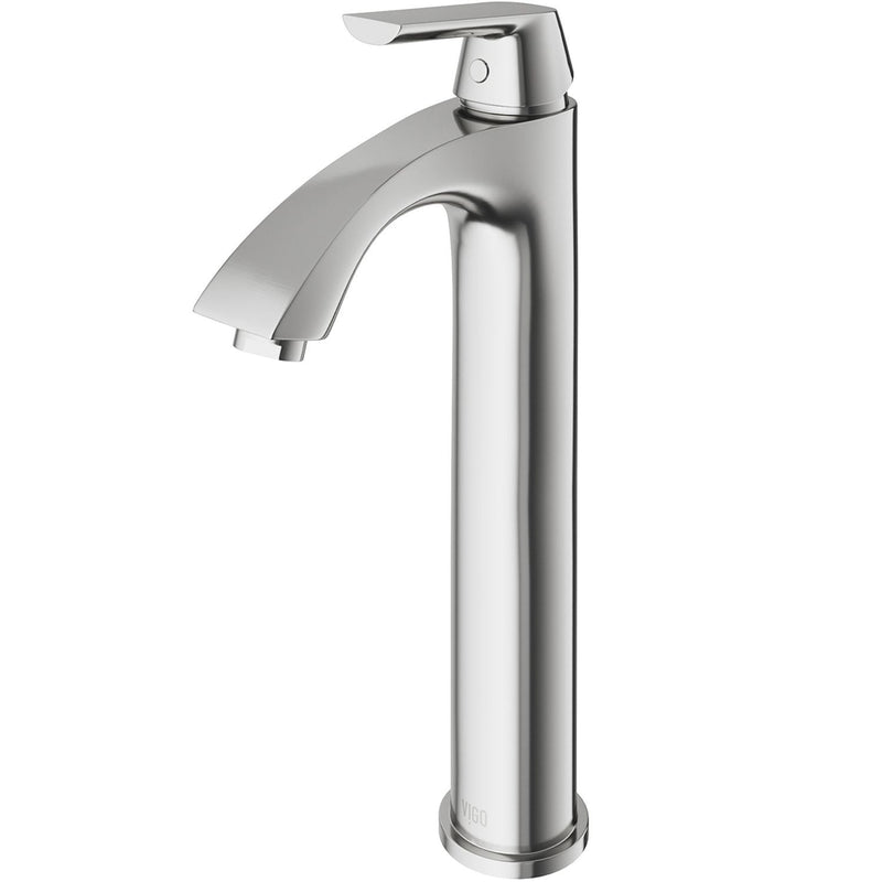 VIGO Linus Single Handle Vessel Sink Bathroom Faucet, Brushed Nickel U0
