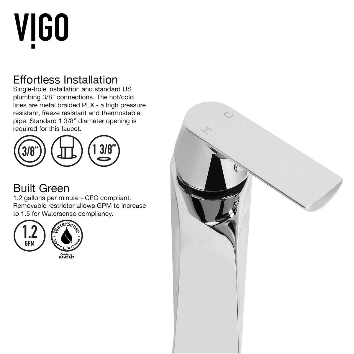VIGO Linus Single Handle Vessel Sink Bathroom Faucet, Chrome