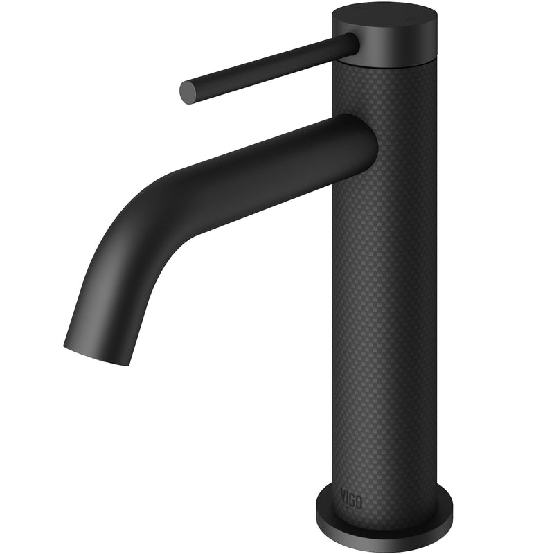 VIGO Madison Single Handle Single Hole cFiber Bathroom Sink Faucet, Matte Black V0