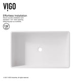 VIGO Magnolia MatteStone White Bathroom Sink/Basin Set with Duris Faucet and Rectangular Composite Vessel