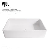 VIGO Magnolia MatteStone White Bathroom Sink/Basin Set with Duris Faucet and Rectangular Composite Vessel