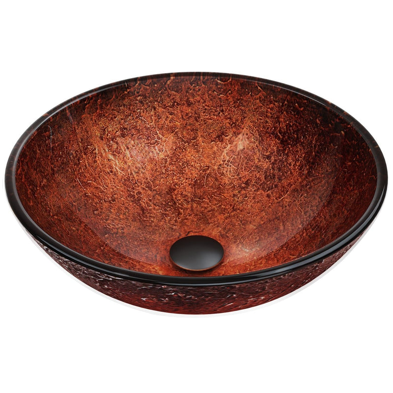 VIGO Mahogany Moon Glass Vessel Bathroom Sink E6
