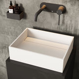 VIGO Montauk MatteStone 18x13-in Deep White Bathroom Sink/Basin with Rectangular Vessel