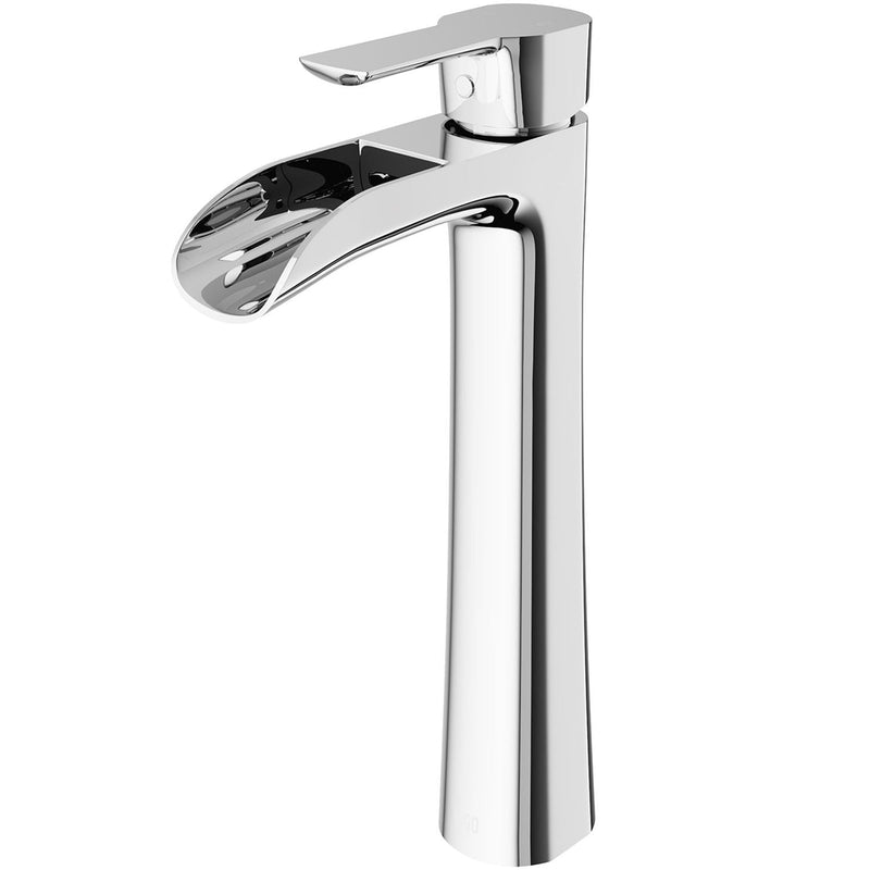 VIGO Niko Single Handle Vessel Sink Bathroom Faucet with Deck Plate, Chrome Q0