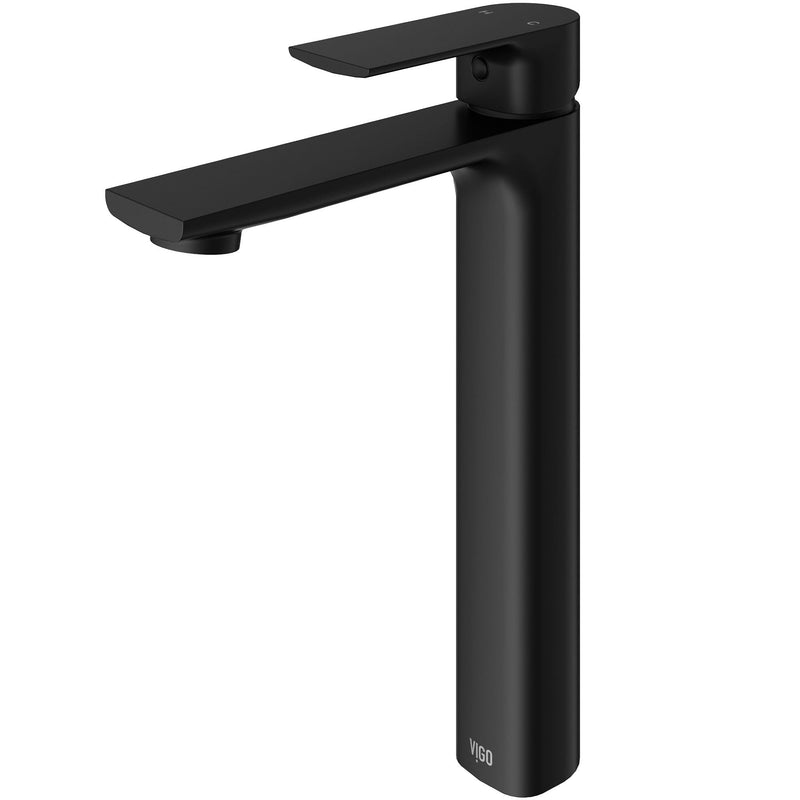 VIGO Norfolk Single Handle Vessel Bathroom Sink Faucet, WaterSense Certified, Matte Black I6