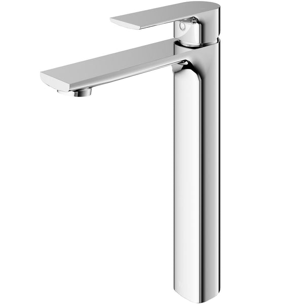 VIGO Norfolk Single Handle Vessel Single Hole Bathroom Sink Faucet, WaterSense Certified, Chrome, X3
