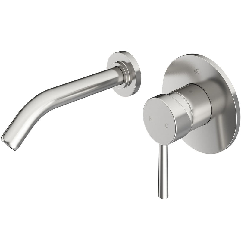 VIGO Olus Wall Mount Bathroom Faucet, WaterSense Certified, Brushed Nickel L4