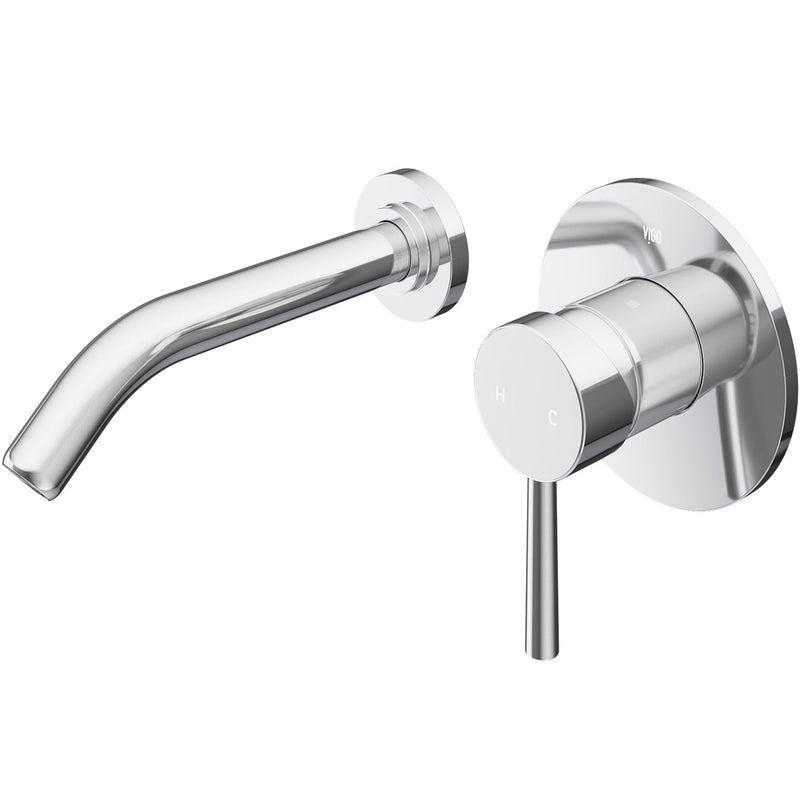 VIGO Olus Wall Mount Single Lever Bathroom Sink Faucet, WaterSense Certified, Chrome E6