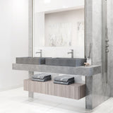 VIGO Orvieto Gothic ConcretoStone 24x15-in Deep Grey Bathroom Sink/Basin with Rectangular Vessel