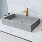 VIGO Orvieto Gothic ConcretoStone 24x15-in Deep Grey Bathroom Sink/Basin with Rectangular Vessel
