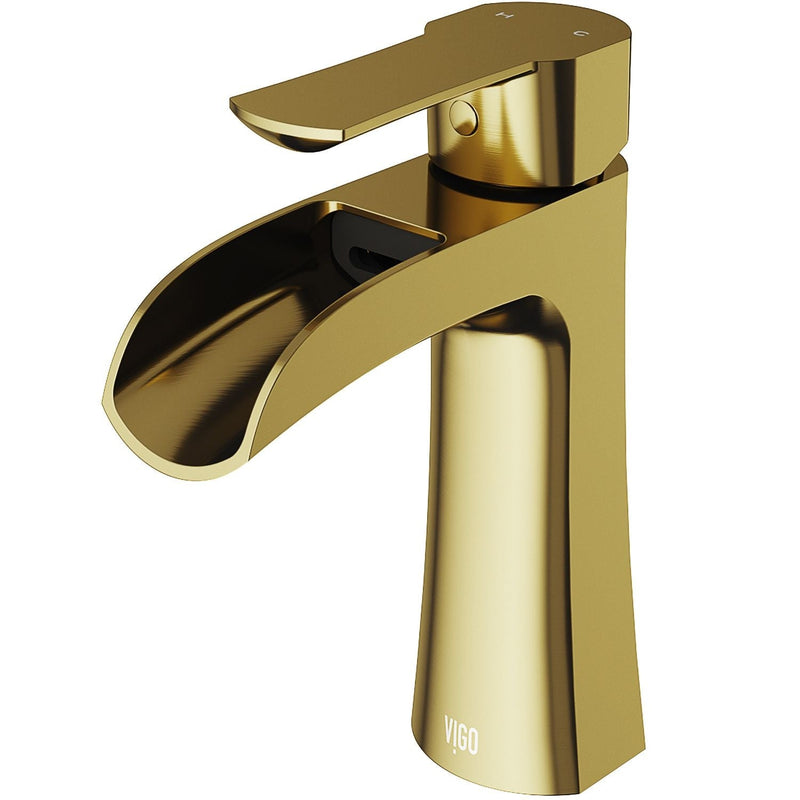 VIGO Paloma Single Handle Single Hole Bathroom Sink Faucet, WaterSense Certified, Matte Gold V1