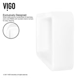 VIGO Petunia Matte Stone Rectangular Composite Vessel Bathroom Sink/Basin with Rounded Edges & Deep Bowl, White