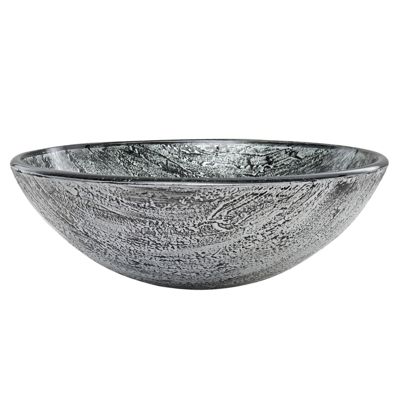 VIGO Round Glass Vessel Bathroom Sink/Basin with Deep Bowl, Titanium K0