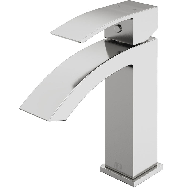 VIGO Satro Single Handle Single Hole Bathroom Sink Faucet, WaterSense Certified, Brushed Nickel Z7