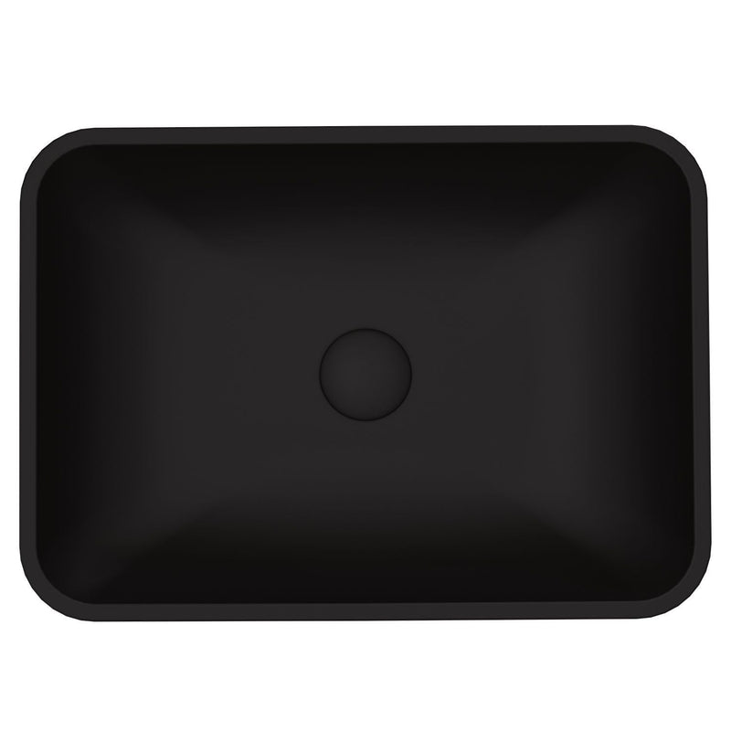 VIGO Sottile MatteShell Rectangular Vessel Bathroom Sink/Basin with Deep Bowl, Black N3