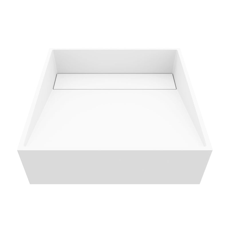 VIGO Starr Modern MatteStone 15x15-in Deep White Bathroom Sink/Basin with Square Vessel G2
