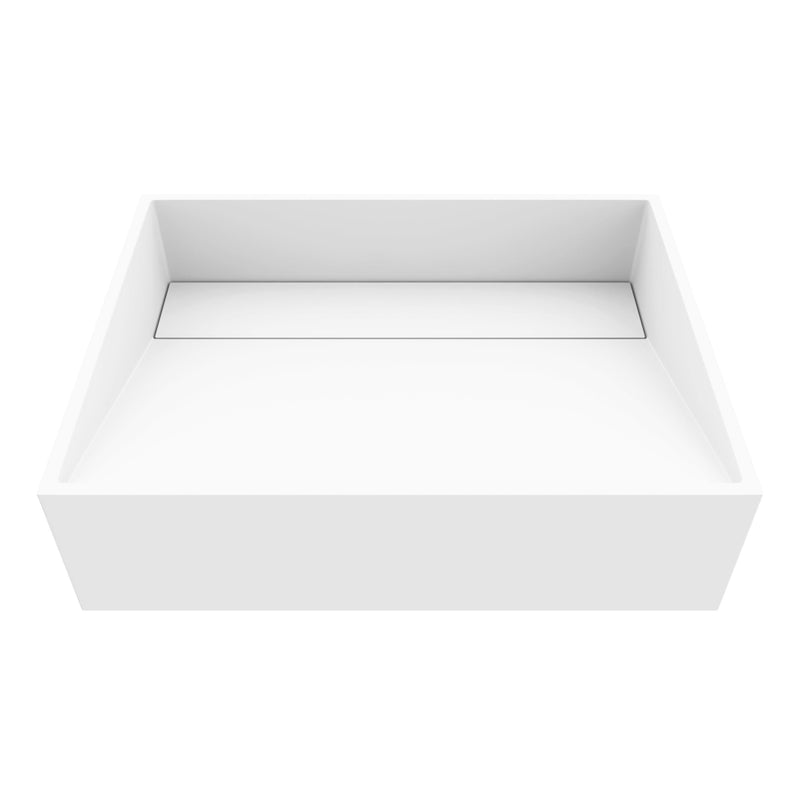 VIGO Starr Modern MatteStone 17x13-in Deep White Bathroom Sink/Basin with Rectangular Vessel C0