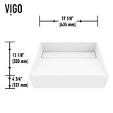 VIGO Starr Modern MatteStone 17x13-in Deep White Bathroom Sink/Basin with Rectangular Vessel