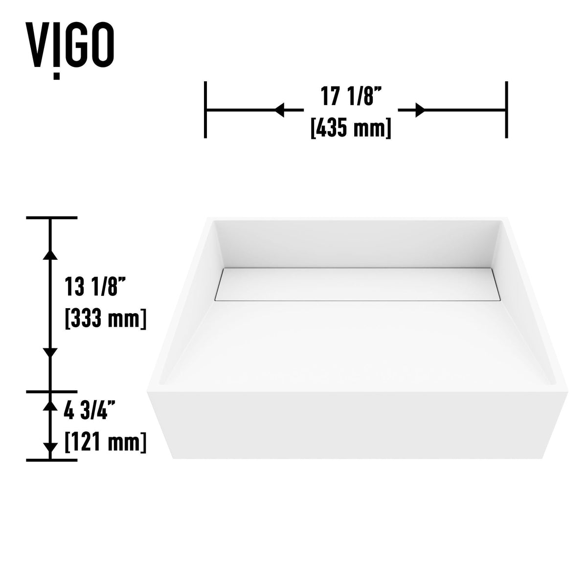 VIGO Starr Modern MatteStone 17x13-in Deep White Bathroom Sink/Basin with Rectangular Vessel