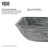 VIGO Titanium Glass Slate Grey Bathroom Sink/Basin Set with Niko Faucet and Rectangular Vessel