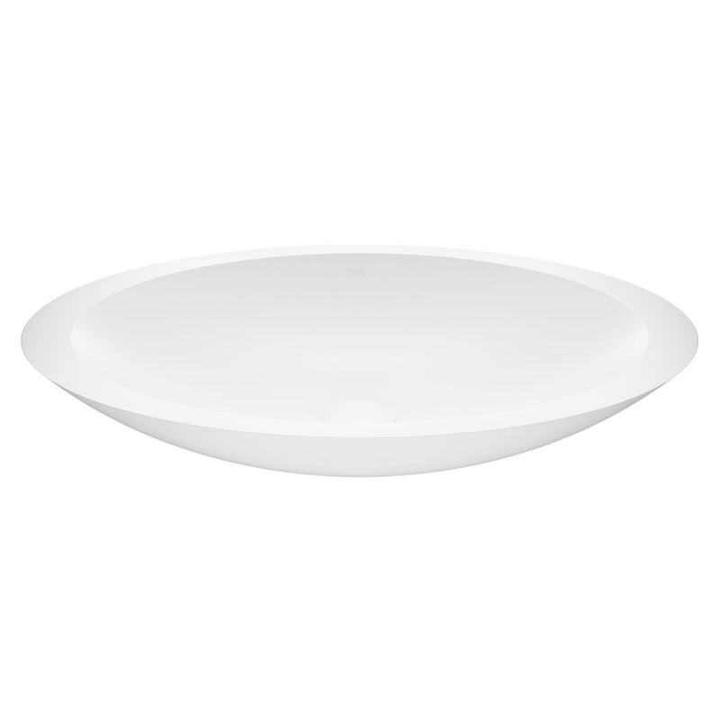 VIGO Wisteria Matte Stone Circular Vessel Bathroom Sink/Basin with Deep Bowl, White X4