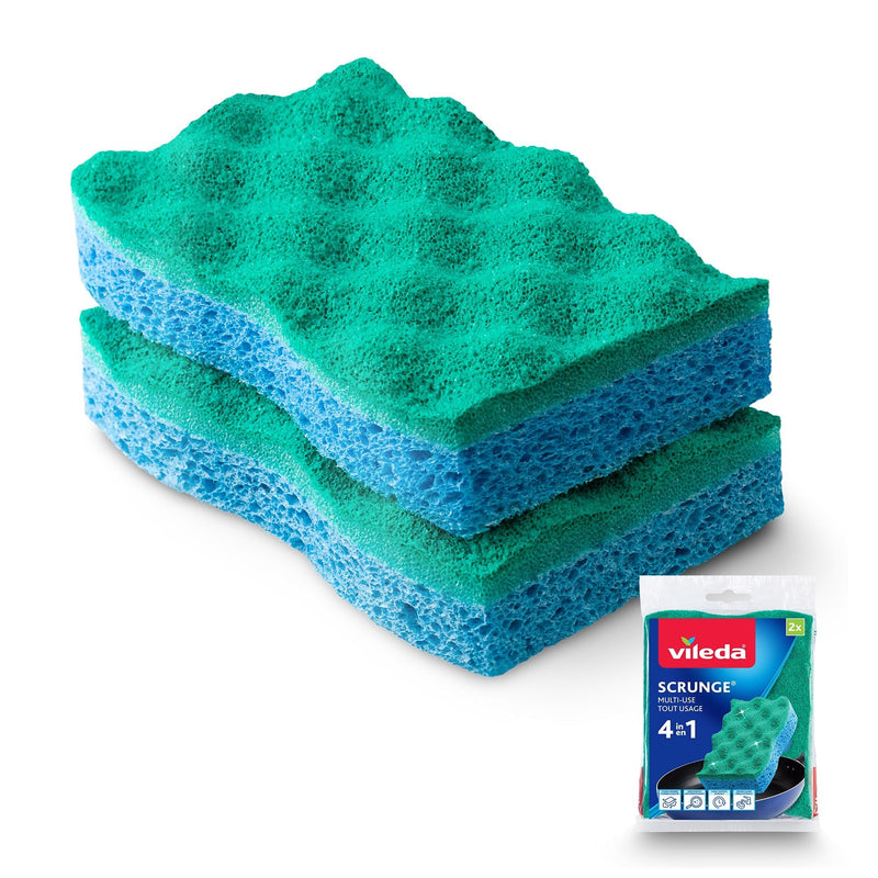 Vileda Scrunge Multi-Use, Non-Scratch Scrub Sponge, 2-pk V6