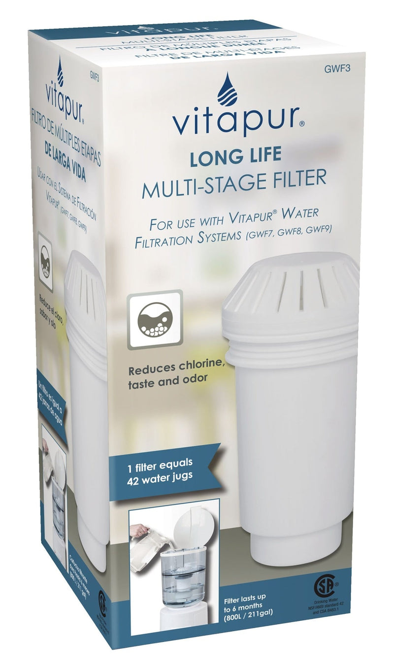 Vitapur Long Life Multi-Stage Replacement Filter For Vitapur Water Filtration Systems GWF7, GWF8, GWF9 K6
