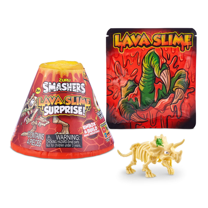 Volcano Lava Slime with Dinosaur Toy Favour, Multi-Coloured, 4-pk, Ages 5+, for Arts & Crafts/Birthday Favour T1