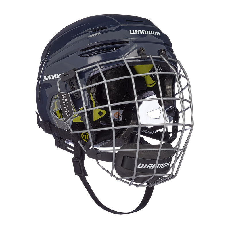 Warrior Alpha Pro Senior Hockey Helmet & Cage Combo, Navy U3