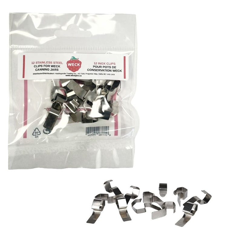 Weck Stainless Steel Clamps for Weck Jars, BPA-free, 12-pk D2