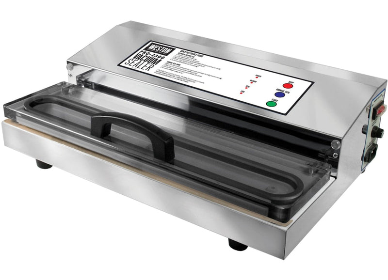 Weston Pro-2300 Stainless Steel Commercial Grade Double Piston Pump Vacuum Sealer, Silver V9