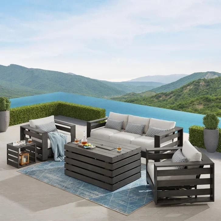 Whitney 5-piece Patio Conversation Set with Fire Table Y7