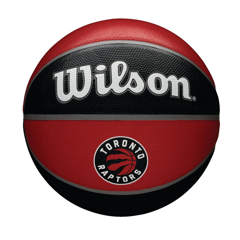 Wilson NBA Toronto Raptors Tribute Outdoor Rubber Basketball, Official Size 7 (29.5-in), Black/Red S3