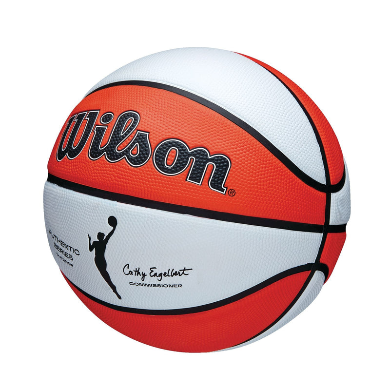Wilson WNBA Authentic Series Youth Kids' Outdoor Basketball, Size 6 (28.5-in), Orange/White D0