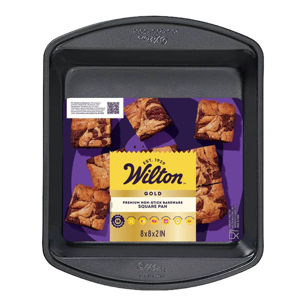 Wilton Gold Premium Non-Stick Bakeware Square Cake Pan, 8x8x2-in J5