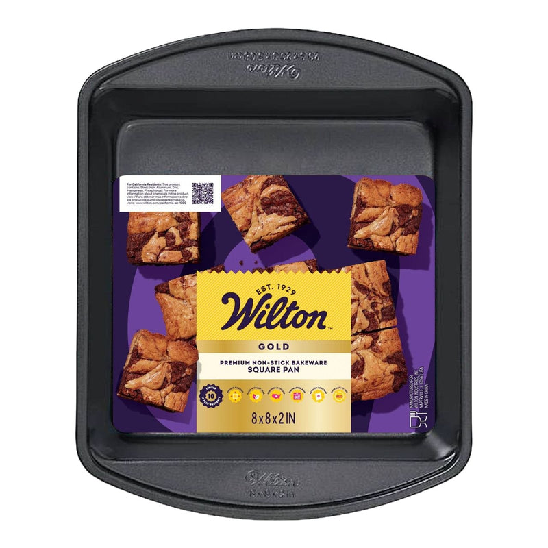 Wilton Gold Premium Non-Stick Bakeware Square Cake Pan, 8x8x2-in J5