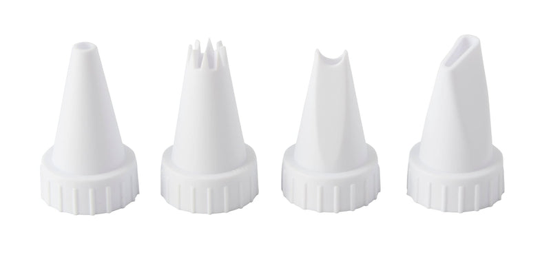 Wilton Icing Decorating Tip Set for Piping Bags, White, 4-pk, for Baking/Cake Decoration V4