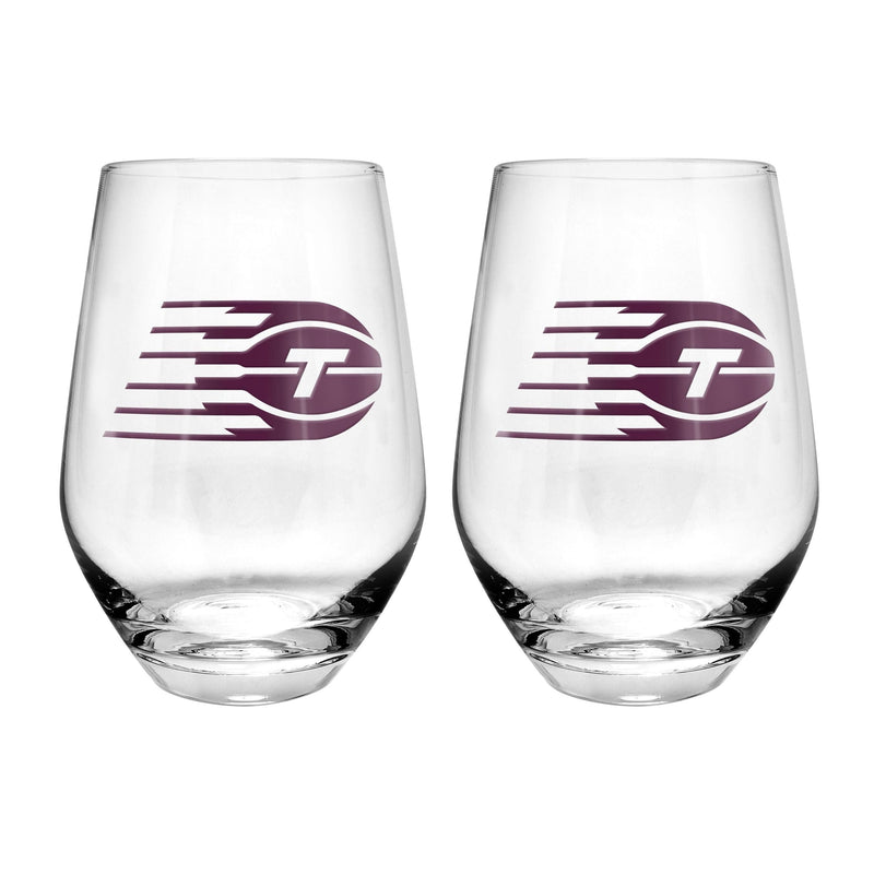 WNBA: Toronto Tempo Stemless Wine Glasses/Tumbler Set, For WNBA Basketball Fans/Collectors, Clear, 19-oz, 2-pk P5