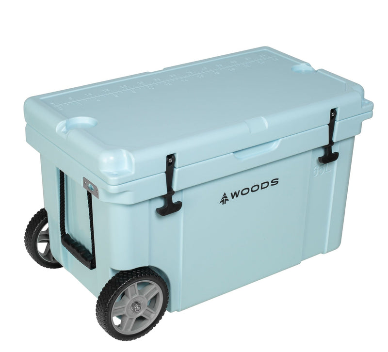 Woods ARCTIC Wheeled Roto-Moulded Cooler with Handle, 65-L, Light Blue N8