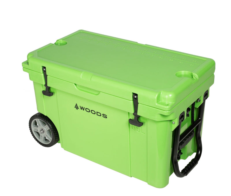 Woods ARCTIC Wheeled Roto-Moulded Cooler with Handle, 65-L, Parrot Green N1