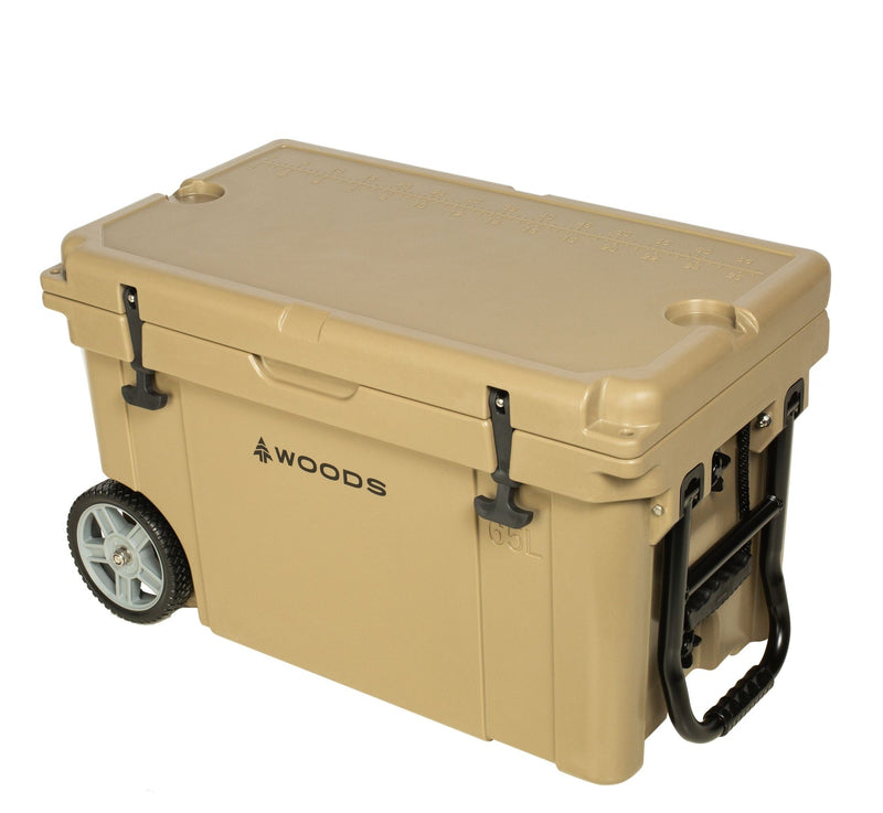 Woods ARCTIC Wheeled Roto-Moulded Cooler with Handle, 65-L, Tan W8