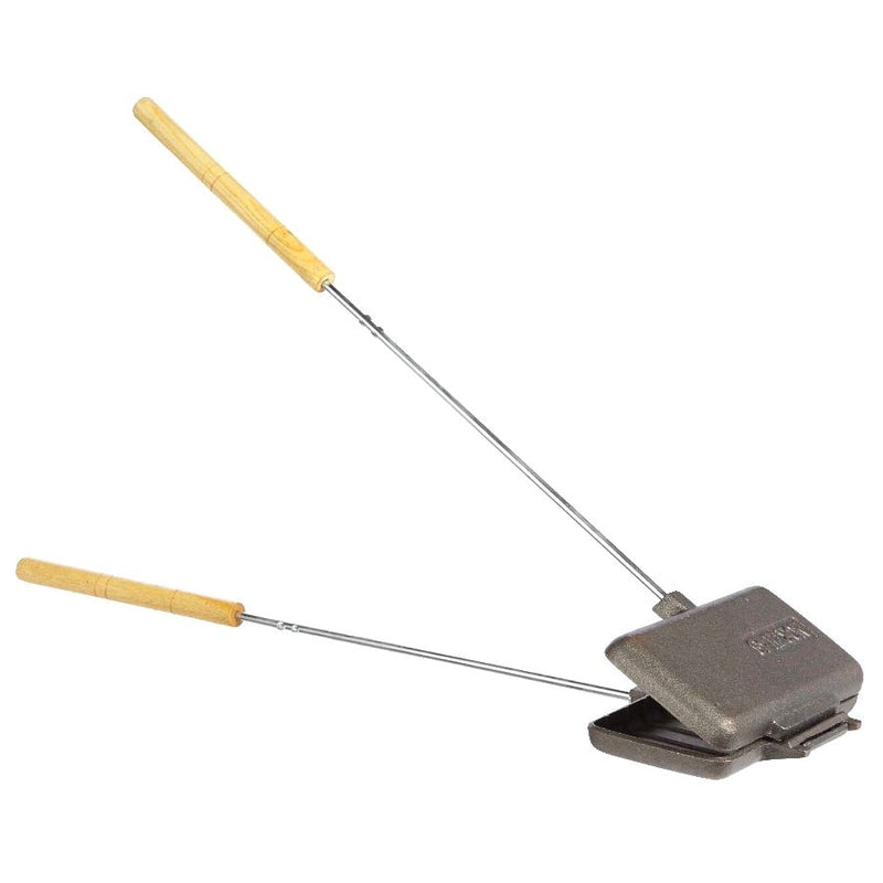 Woods Cast Iron Long Handle Double Camping Cooker/Toaster, 9-in E1