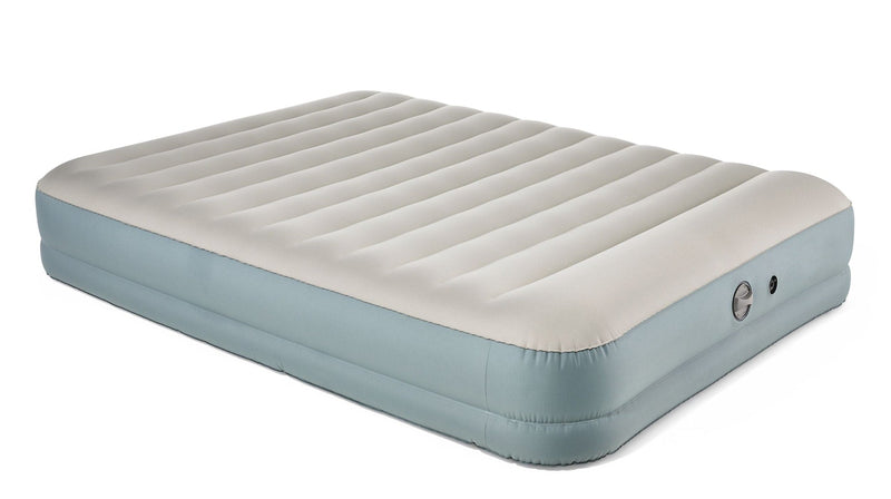 Woods Double High Toughguard Inflatable Air Bed with Rechargeable Pump, Queen, Grey S4